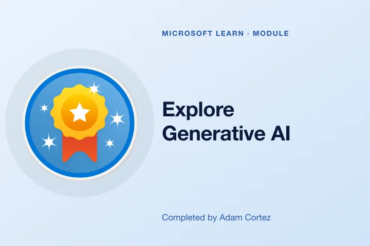 Explore Generative AI — Microsoft Learn