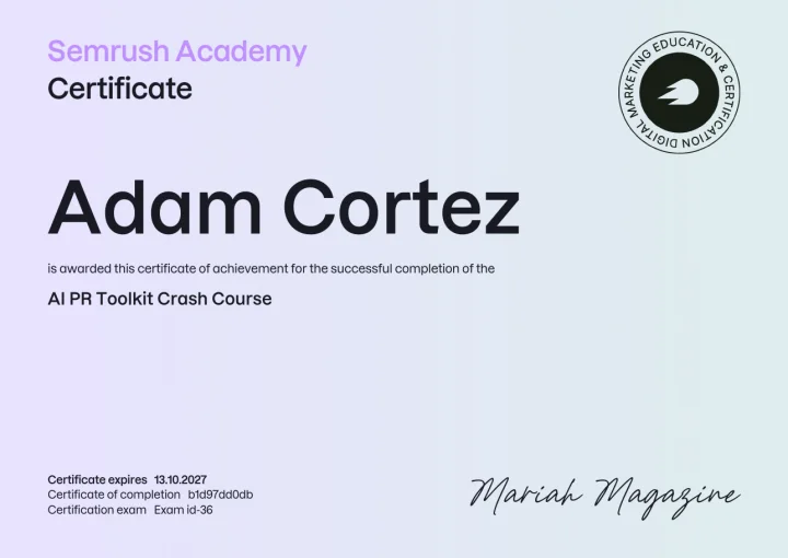 AI PR Toolkit Crash Course — Semrush Academy